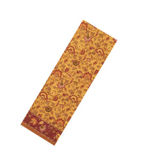 Sandal Printed Crepe Silk Saree With Floral Motifs-PS0881