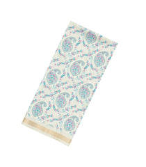 Cream Printed Synthetic Kotha Silk Saree With Zari Border-SY0029