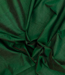 Green Handloom Silk Cotton Saree With Zari Stripes & Contrast Border-SC4750