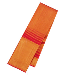 Red Handloom Kanchipuram Silk Saree With Temple Zari Border-KA15324