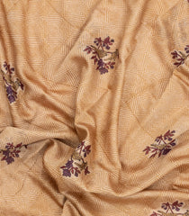 Sandal Printed Chanderi Cotton Saree With Bird Motifs-CC1447