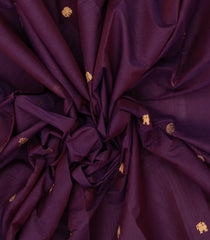 Dark Purple Handloom Kanchi Cotton Saree With Yazhi Buttas-KC1541