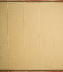 Cream Chanderi Saree With Screen Printed Motifs-Cream