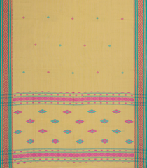Sandal Handloom Bengal Cotton Saree With Meena Buttas-BG1554