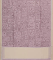 Dusty Pink Printed Art Dupion Saree With Contrast Border-BL5069