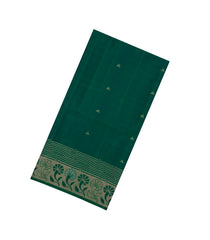 Dark Green Handloom Soft Silk Saree With Zari Buttas-SO4715