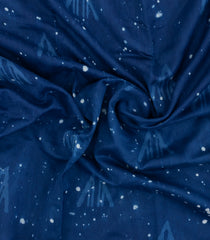 Indigo Printed Jaipur Cotton Saree With Tie & Dye Motifs-JC1695