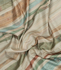 Multi Colour Printed Synthetic Tussar Silk Saree With Zari Border-SY0066