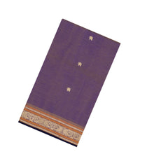 Lilac Handloom Silk Cotton Saree With Buttas-SC4436