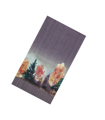 Lilac Printed Synthetic Tussar Saree With Zari Stripe border-BL5364