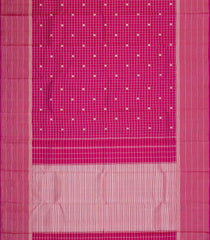 Magenta Handloom Kanchipuram Silk Saree With Zari Checks & Buttas-KA15268