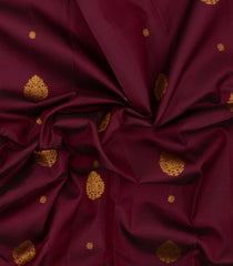 Maroon Handloom Korvai Kanchipuram Silk Saree With Zari Buttas-KA16721