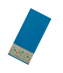 Sky Blue Woven Art Dupion Saree With Meena Floral Border-BL5953