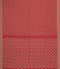 Peach Handloom Bengal Cotton Saree With Chevron Stripes-BG1625
