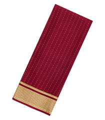 Crimson Woven Mysore Silk Saree With Zari Motifs-MS3655