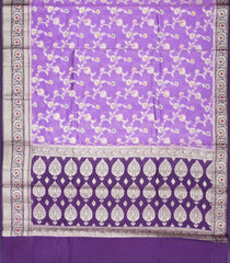 Lavender Woven Dupion Silk Saree With Meena Floral Motifs & Contrast Border-DS0530