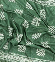 Cardamom Green Printed Synthetic Dola Silk Saree With Zari Border-BL5086
