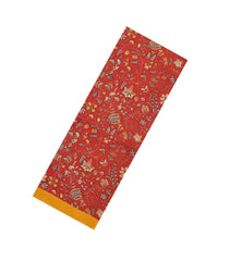 Rust Printed Pure Silk Saree With Floral Motifs-PS0830