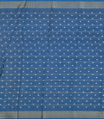Navy Blue Printed Synthetic Dola Silk Saree With Zari Motifs & Border -SY0351