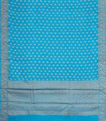Sky Blue Woven Tussar Silk Saree With Floral Buttas-TU3589
