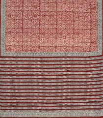 Crimson Printed Jaipur Cotton Saree With Floral Motifs-JC1877