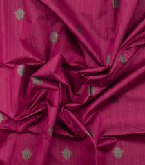 Magenta Woven Synthetic Dupion Saree With Floral Motifs-BL6038