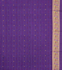 Dark Purple Woven Art Dupion Saree With Tie & Dye Motifs & Meena Border-BL5905