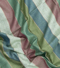Multi Colour Woven Linen Saree With Stripes-LI0745