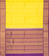 Lemon Yellow Handloom Korvai Kanchipuram Silk Saree With Annam Buttas-KA12969