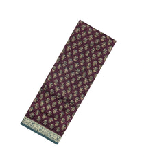 Lilac Printed Chanderi Cotton Saree With Zari Border-CC1625