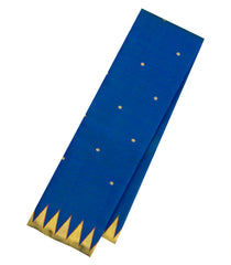 Blue Handloom Kanchipuram Silk Saree With Zari Temple Border-KA15258