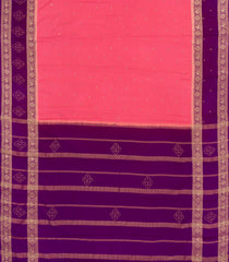 Peach Woven Art Crepe Saree With Stone Work & Contrast Border-BL5138