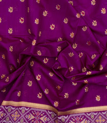 Magenta Printed Art Dupion Saree With Meena Floral Motifs-BL5862