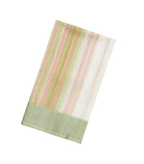 Sage Green Printed Synthetic Dupion Saree With Abstract Stripes-SY0490