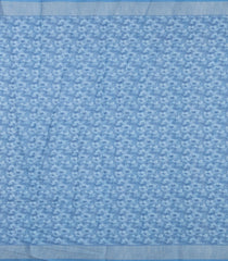 Sky Blue Printed Synthetic Linen Saree With Floral Motifs-SY0201