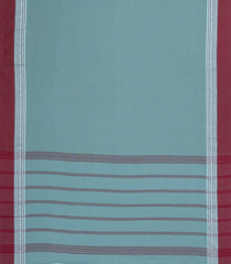 Grey Woven Bengal Cotton Saree With Contrast Border-BG1734