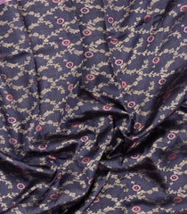 Black Handloom Korvai Kanchipuram Silk Saree With Floral Zari Motifs-KA16139