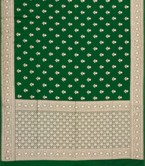 Green Woven Blended Satin Saree With Floral Zari Buttas-BL6018