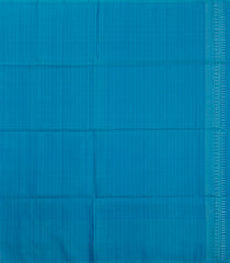 Cyan Handloom Soft Silk Saree With Checks & Floral Border-SO4592