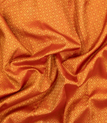 Rust Handloom Kanchipuram Silk Saree With Floral Zari Motifs-KA16213