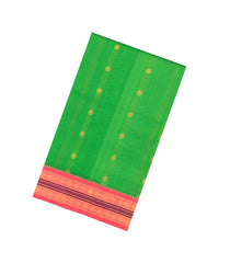 Light Green Handloom Korvai Silk Cotton Saree With Zari Buttas-SC4976