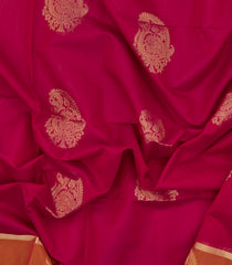 Pink Handloom Silk Cotton Saree With Buttas-SC4523