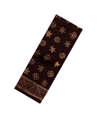 Dark Maroon Woven Pure Silk Saree With Print Motifs-TU3212
