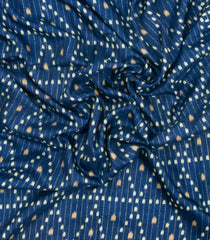 Blue Printed Synthetic Dola Silk Saree With Motifs & Zari Stripes-SY0422