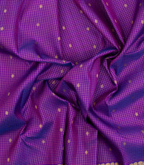 Purple Handloom Kanchipuram Silk Saree With Zari Checks & Buttas-KA15468