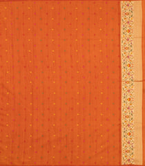 Orange Woven Art Dupion Saree With Meena Floral Border-BL5931