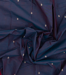 Dark Grey Woven Chettinad Cotton Saree With Buttas-CN1874