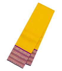 Yellow Handloom Korvai Kanchipuram Silk Saree With Buttas-KA15509