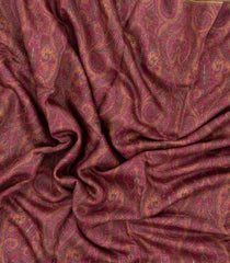 Dusty Pink Woven Pure Silk Saree With Printed Pashmina Motifs