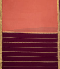 Dusty Peach Woven Mysore Silk Saree With Contrast Zari Border-MS3638